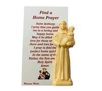 Saint Anthony Home Finding Kit USA Made Mini Statue with Prayer Card House