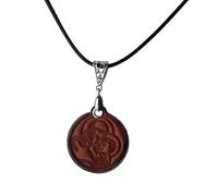 SAINT ANTHONY OF PADUA REAL LEATHER PENDANT WITH ROPE LACE - HANDCRAFTED - 100% MADE IN ITAL