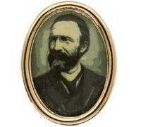 Saint Bartolo Longo Lapel Pin | Gold-Tone Frame around Photo Portrait | Patron Saint of the Broken and Redeemed | Made in the USA