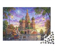 Saint Basil's Cathedral 1000 Piece Wooden Jigsaw Puzzle,Wood,Stress Relief,Whimsical Challenge,Educational Toy,Home Wall Decor,Gift Idea,Adults & Kids 14+ (75x50cm)
