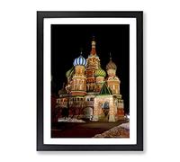Saint Basils Cathedral Moscow Russia Modern Framed Print | A3 Black Framed Wall Art | Ready to Hang | Modern Cityscape Picture | Living Room Bedroom Lounge Office