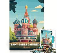 Saint Basil's Cathedral Poster 1000 Piece Jigsaw Puzzles for Teenagers Jigsaw Enhance Memory Cozy Relax Firm Cut Festive Gift (38x52cm)