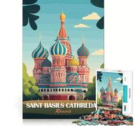 Saint Basil's Cathedral Poster Jigsaw Puzzles for Adults1000 Piece Brain Teaser Home Leisure Image Assembly Birthday Gift (50x75cm)
