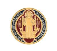 Saint Benedict Enamel Lapel Pin Badge 3cm Catholic Religious Brooch Christian Faith Pin St Benedict Medal Inspired Accessory Gift for Catholics Prayer Groups Churches and Collectors
