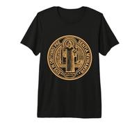 Saint Benedict Medal Pax Peace and Protection Premium T-Shirt