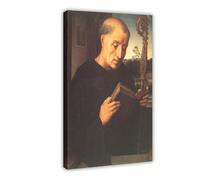 Saint Benedict of Nursia by Hans Memling Poster Bedroom Canvas Decor Print Wall Art Office Room Aesthetic Decor Gift Frame 16x24inch(40x60cm)