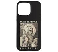 Saint Benedict of Nursia Pray for Us Catholic Devotional Case for iPhone 15 Pro Max