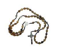 Saint Benedict Rosary/Necklace Handcrafted in Bethlehem & Jerusalem from holy land olive wood with Authenticity Certificate
