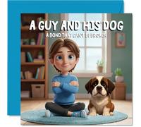 Saint Bernard Birthday Card for Men, A Guy and His Dog