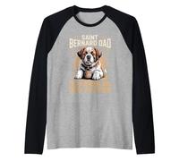 Saint Bernard Dad Like a Normal Dad Only Fluffier Raglan Baseball Tee