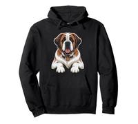 Saint Bernard Dad Love Word Art Breed Outline Dog Letters Pullover Hoodie