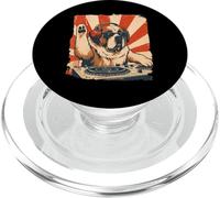 Saint Bernard DJ House Music Retro Dog Lover PopSockets PopGrip for MagSafe