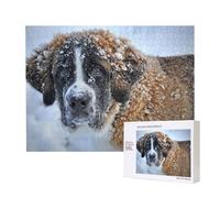 Saint Bernard Dog,500 Pieces Wooden Jigsaw Family Game Jigsaw Puzzles for Adults Teens Home Decor