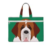 Saint Bernard Dog,Canvas Document Bag Zipper File Tote Bag Handbag Briefcase for School Office