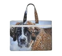 Saint Bernard Dog,Canvas Document Bag Zipper File Tote Bag Handbag Briefcase for School Office