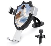Saint Bernard Dog in Snowy Car Mounted Phone Holders