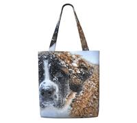 Saint Bernard Dog,Reusable Grocery Bags Shopping Tote Bags Large Capacity Canvas Shoulder bag