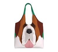 Saint Bernard Dog,Reusable Tote Bags Grocery Bags Large Capacity Canvas Shopping Shoulder bag