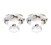 Saint Bernard Dog Round Cabinet Pulls Drawer Knobs 1.1 Inch Handles for Kitchen Dresser Set of 2