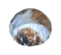 Saint Bernard Dog,Shower Cap Nightcap Double Layer Waterproof Elastic Bath Cap Reusable Hair Cap