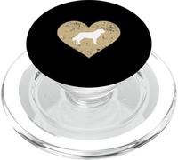 Saint Bernard Dog Silhouette Inside A Heart Shaped PopSockets PopGrip for MagSafe
