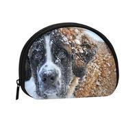 Saint Bernard Dog, Women's Storage Bag Shell Makeup Bag Small Coin Purse Shell Change Pouch