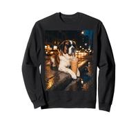 Saint Bernard Drinking Iced Coffee Funny Dog Lover Meme Sweatshirt