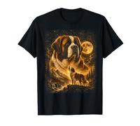 Saint Bernard Howling to The Moon Vintage Mountain T-Shirt