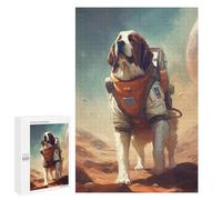 Saint Bernard Mars: Seasonal Gift, 1000 PCS Wooden Art Puzzle - to Assemble, Frame And Display