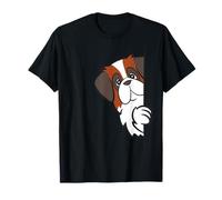 Saint Bernard Peeking from Side Funny St. Bernard T-Shirt