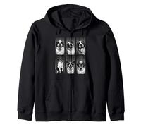 Saint Bernard Photobooth Dog Owner Funny Animal Portrait Zip Hoodie