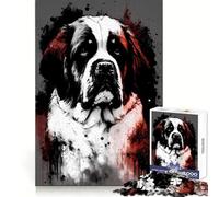 Saint Bernard Portrait Jigsaw Puzzle for Teenagers 1000 Pieces Clear Logic Toy Slow Enjoy Perfect Cut Bday Surprise (38x52cm)