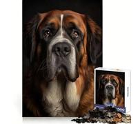 Saint Bernard Portrait Jigsaw Puzzles 1000 Pieces for Teenagers Raise Memory Easy Leisure Clean Edge Xmas Surprise (50x75cm)