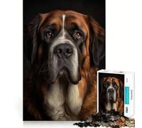 Saint Bernard Portrait Jigsaw Puzzles 1000 Pieces for Teenagers Raise Memory Easy Leisure Clean Edge Xmas Surprise (50x75cm)
