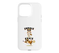 Saint Bernard practicing yoga inhale - exale DIGOR funny Case for iPhone 15 Pro Max