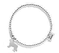 Saint Bernard Silhouette Silver Ball Bead Bracelet - Personalised