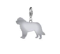 Saint Bernard Silhouette Silver Charm