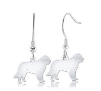 Saint Bernard Silhouette Silver Earrings