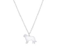 Saint Bernard Silhouette Silver Necklace - Personalised