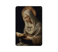 Saint Catherine of Siena Retro Poster Metal Tin Sign Chic Art Retro Iron Painting Bar People Cave Cafe Family Garage Poster Wall Decoration 8x12inch(20x30cm)