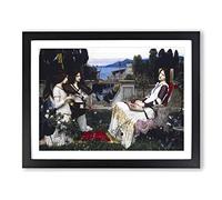 Saint Cecilia By John William Waterhouse Classic Painting Framed Print | A4 Black Framed Wall Art | Ready to Hang | Classic Historical Picture | Living Room Bedroom Lounge Office