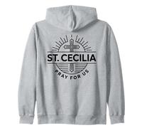 Saint Cecilia Pray For Us Catholic Musician Patron Zip Hoodie