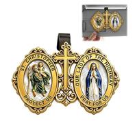 Saint Christopher and Virgin Mary Visor Clip, Sacred Journey Car Visor Clip