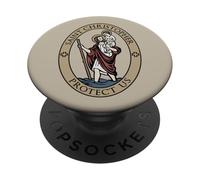 Saint Christopher Bearer of Christ Medal PopSockets Adhesive PopGrip