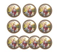 Saint Christopher Protection Medal for Safe Travel Driving, St. Christopher Challenge Coin Religious Prayer Pocket Token for Traveler Safe Journey Christian Gift (Pack of 10)