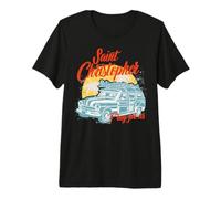 Saint Christopher Surfer Dude Surfing Men Beach Catholic Premium T-Shirt