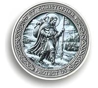 Saint Christopher Travel Coin - Protector of Travelers, Guardian Medallion with Prayer for Safe Journeys