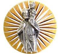 Saint Christopher's Medallion for Car - Adhesive & Magnet- Saint Patron of Travelers (Motorists, Trains, Plane...) Accessory Lucky Charm Car, Camping Car [Guaranteed For Life]