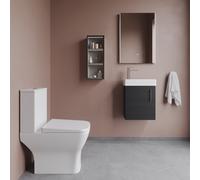 Wall Hung Vanity UnitToilet Cistern SeatTap Charcoal Black Chrome Balterley Silver One Size