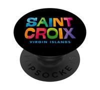Saint Croix Virgin Islands Retro Typographic Design PopSockets Adhesive PopGrip